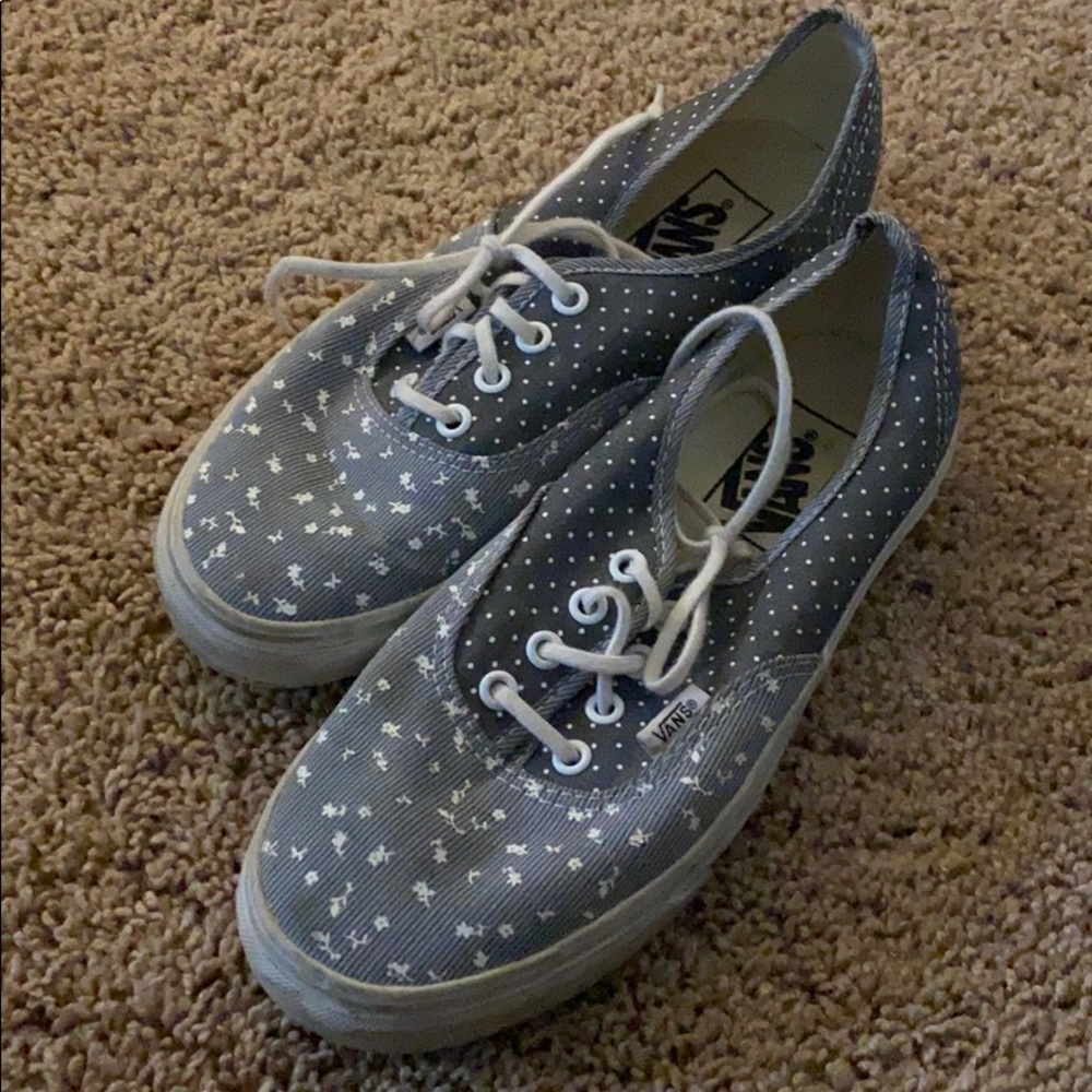 Gray and floral vans